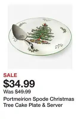 TSC Stores Portmeirion Spode Christmas Tree Cake Plate & Server offer