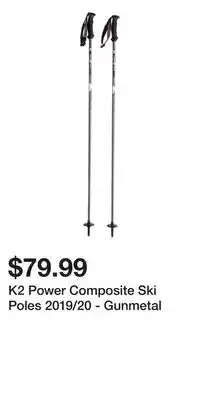 Sport Chek K2 Power Composite Ski Poles 2019/20 - Gunmetal offer