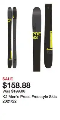 Sport Chek K2 Men's Press Freestyle Skis 2021/22 offer