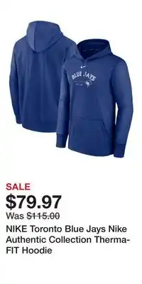 Sport Chek NIKE Toronto Blue Jays Nike Authentic Collection Therma-FIT Hoodie offer
