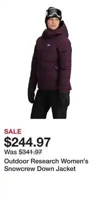 Sport Chek Outdoor Research Women's Snowcrew Down Jacket offer