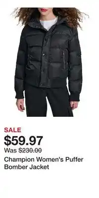Sport Chek Champion Women's Puffer Bomber Jacket offer