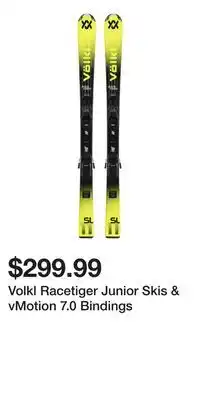 Sport Chek Volkl Racetiger Junior Skis & vMotion 7.0 Bindings offer