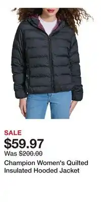 Sport Chek Champion Women's Quilted Insulated Hooded Jacket offer