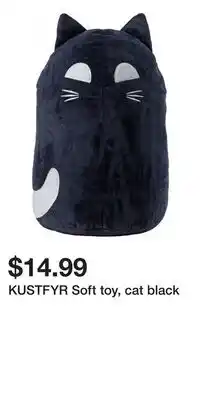 IKEA KUSTFYR Soft toy, cat black offer