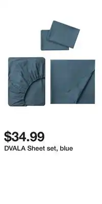 IKEA DVALA Sheet set, blue offer