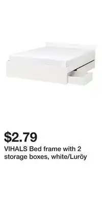 IKEA VIHALS Bed frame with 2 storage boxes, white/Luröy offer