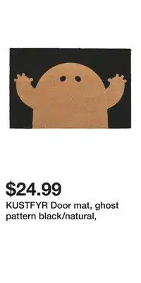 IKEA KUSTFYR Door mat, ghost pattern black/natural offer