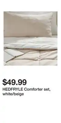 IKEA HEDFRYLE Comforter set, white/beige offer