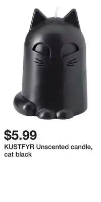 IKEA KUSTFYR Unscented candle, cat black offer