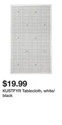 IKEA KUSTFYR Tablecloth, white/black offer