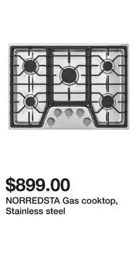 IKEA NORREDSTA Gas cooktop, Stainless steel offer