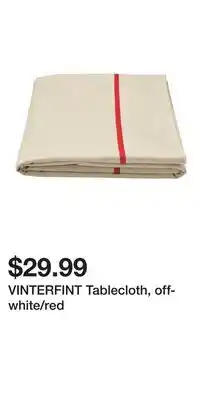 IKEA VINTERFINT Tablecloth, off-white/red offer