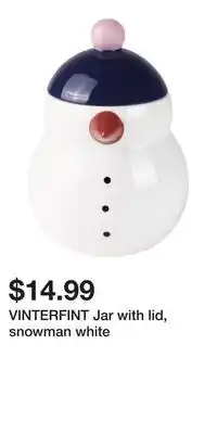 IKEA VINTERFINT Jar with lid, snowman white offer