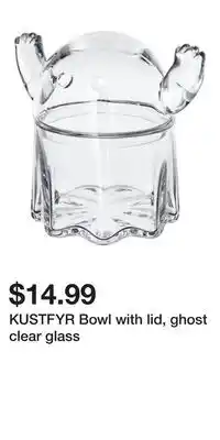 IKEA KUSTFYR Bowl with lid, ghost clear glass offer