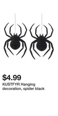 IKEA KUSTFYR Hanging decoration, spider black offer