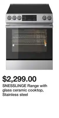 IKEA SNESSLINGE Range with glass ceramic cooktop, Stainless steel offer