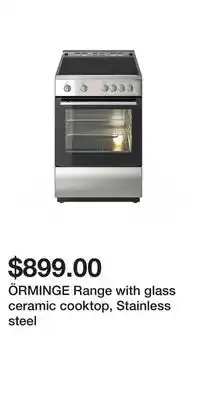 IKEA ÖRMINGE Range with glass ceramic cooktop, Stainless steel offer