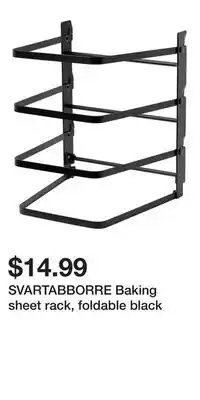 IKEA SVARTABBORRE Baking sheet rack, foldable black offer