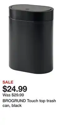 IKEA BROGRUND Touch top trash can, black offer