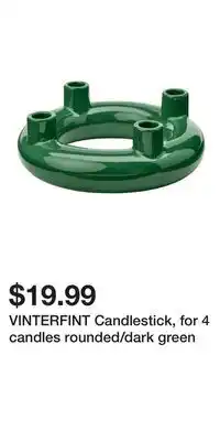 IKEA VINTERFINT Candlestick, for 4 candles rounded/dark green offer