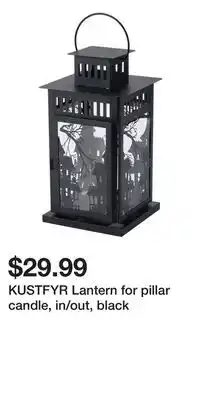IKEA KUSTFYR Lantern for pillar candle, in/out, black offer