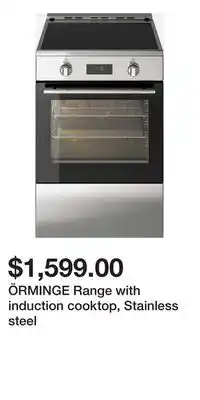 IKEA ÖRMINGE Range with induction cooktop, Stainless steel offer