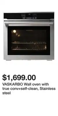IKEA VASKARBO Wall oven with true conv+self-clean, Stainless steel offer