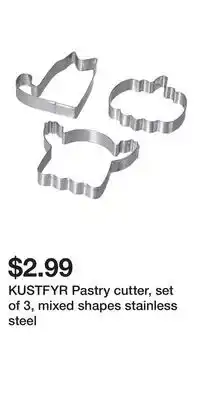IKEA KUSTFYR Pastry cutter, set of 3, mixed shapes stainless steel offer