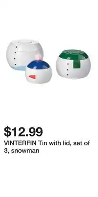 IKEA VINTERFIN Tin with lid, set of 3, snowman offer