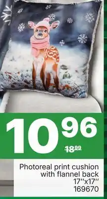 Rossy Photoreal print cushion with flannel back offer