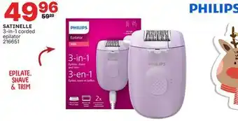 Rossy PHILIPS SATINELLE 3-in-1 corded epilator offer