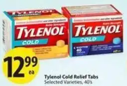 Save on Foods Tylenol Cold Relief Tabs offer