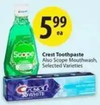 Save on Foods Crest Toothpaste offer