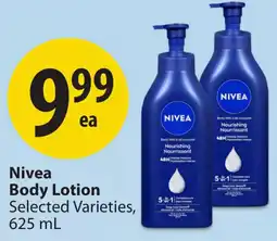 Save on Foods Nivea Body Lotion offer