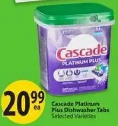 Save on Foods Cascade Platinum Plus Dishwasher Tabs offer