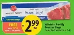 Save on Foods Western Family Freezer Bags offer