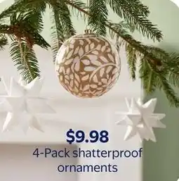 Walmart Shatterproof ornaments offer