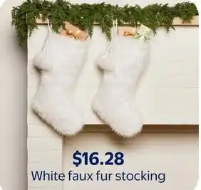 Walmart White faux fur stocking offer
