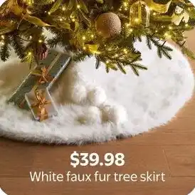 Walmart White faux fur tree skirt offer