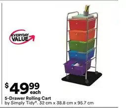Michaels 5-Drawer Rolling Cart by Simply Tidy offer