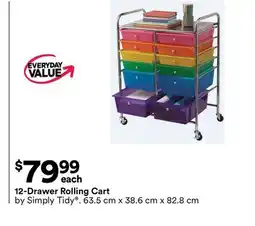 Michaels 12-Drawer Rolling Cart by Simply Tidy offer