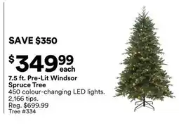 Michaels 7.5 ft. Pre-Lit Windsor Spruce Tree offer