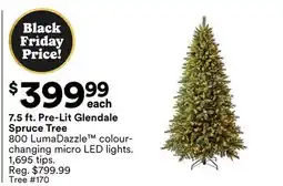 Michaels 7.5 ft. Pre-Lit Glendale Spruce Tree offer
