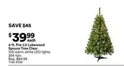 Michaels 4 ft. Pre-Lit Lakewood Spruce Tree Clear offer