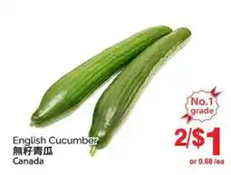 T&T Supermarket ENGLISH CUCUMBER offer