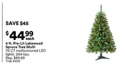 Michaels 4 ft. Pre-Lit Lakewood Spruce Tree Multi offer