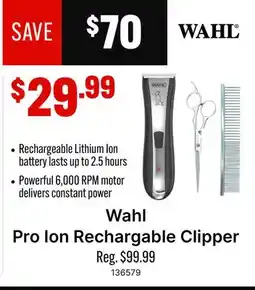 Ren’s Pets Depot Wahl Pro Ion Rechargable Clipper offer