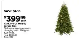 Michaels 7.5 ft. Pre-Lit Melody Spruce Tree offer