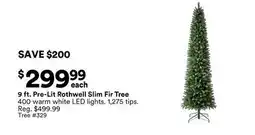 Michaels 9 ft. Pre-Lit rothwell Slim Fir Tree offer